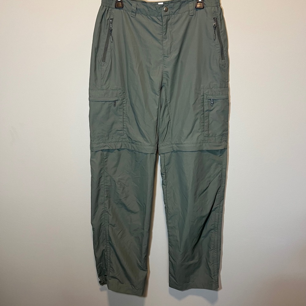 REI Sahara Convertible Cargo Hiking Pants Sage Green Womens 12 Tall UPF 50 Nylon
